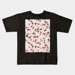 Terrazzo Pattern In Terracotta Black And White Kids T-Shirt